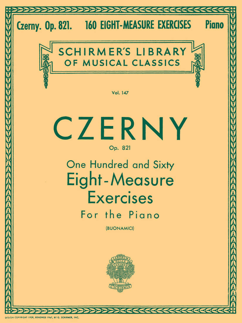160 Eight-Measure Exercises, Op. 821 - Czerny/Buonamici - Piano - Book