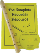 Handel C Soprano Recorder - Baroque - 2 Piece Plastic - Package w/Book/CD