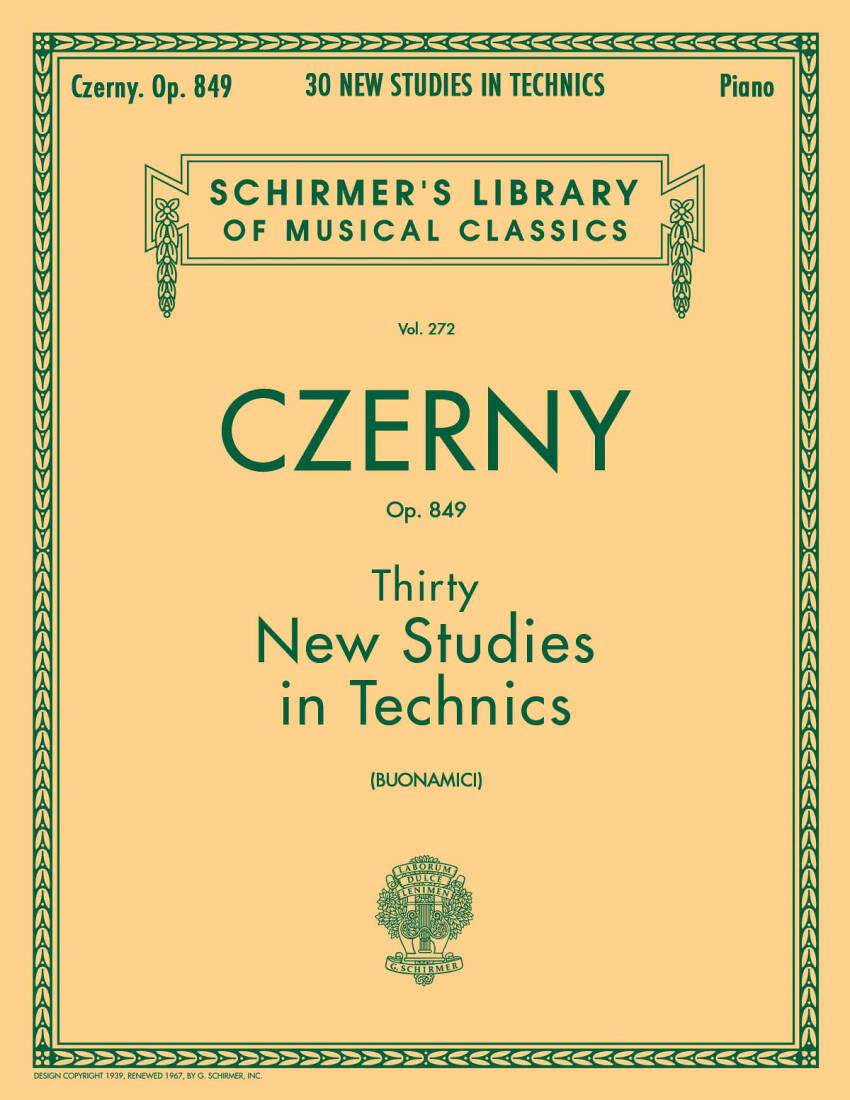 Thirty New Studies in Technics, Op. 849 - Czerny/Buonamici - Piano - Book