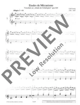 Preliminary School of Velocity, Op. 849 - Czerny/Ohmen - Piano - Book