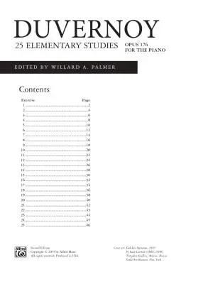 25 Elementary Studies, Op. 176 - Duvernoy/Palmer - Piano - Book