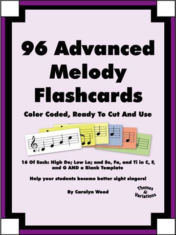 Ninety Six Advanced Melody Flashcards - Wood