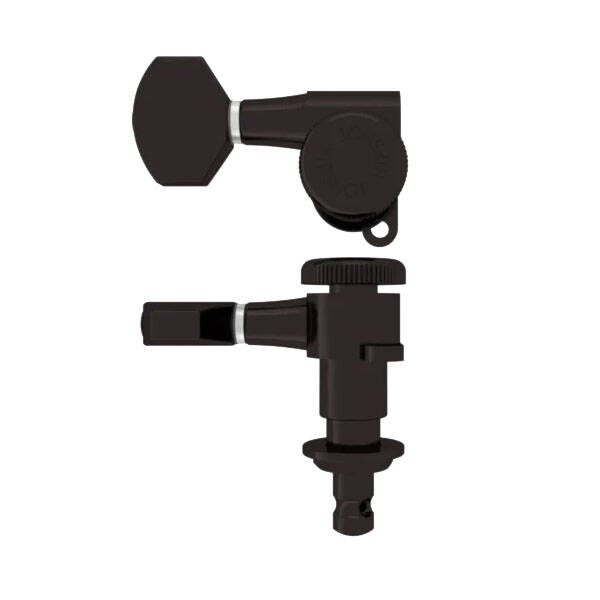 Grip-Lock Closed Guitar Tuning Machine 23mm - Black, Treble Side