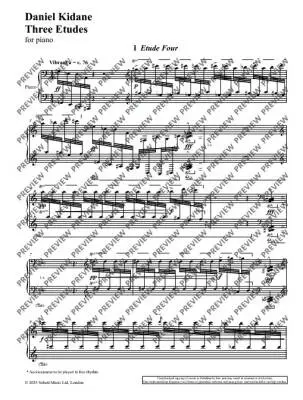 Three Etudes - Kidane - Piano - Book