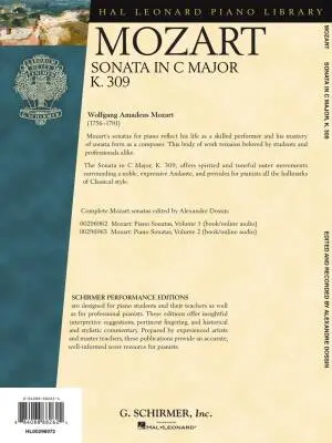Sonata in C Major, K.309 - Mozart/Dossin - Piano - Book/Audio Online