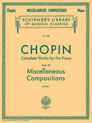 G. Schirmer Inc. - Miscellaneous Compositions - Chopin/Mikuli - Piano - Book