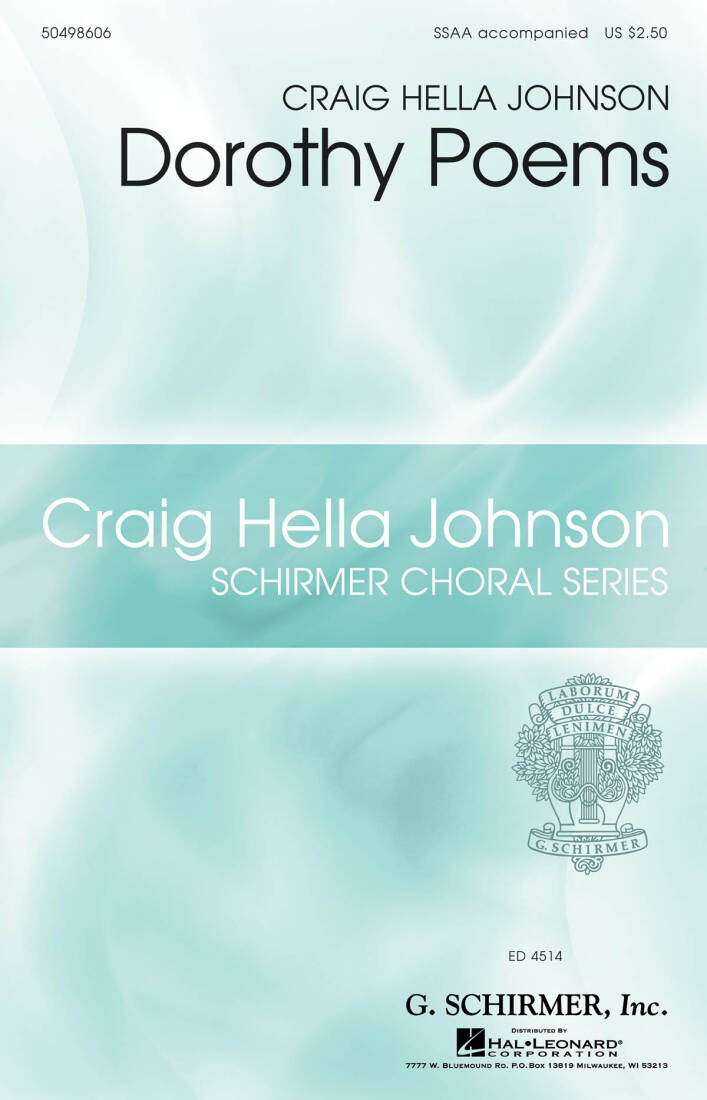 Dorothy Poems - Johnson/Walters - Choral Octavo - SSAA Accompanied
