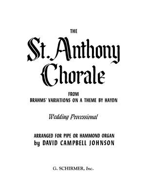 G. Schirmer Inc. - St. Anthony Chorale (from Variations on a Theme by Haydn) - Brahms - Organ - Sheet
