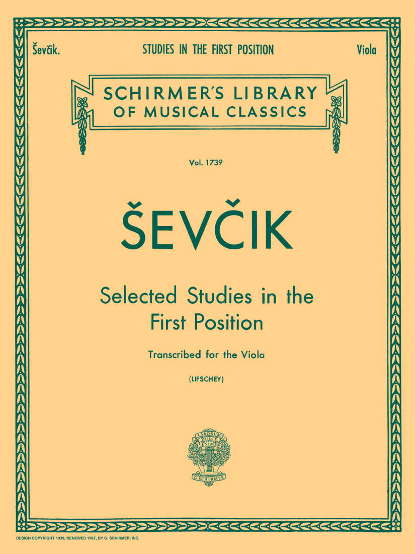 Selected Studies in the First Position - Sevcik - Viola - Book