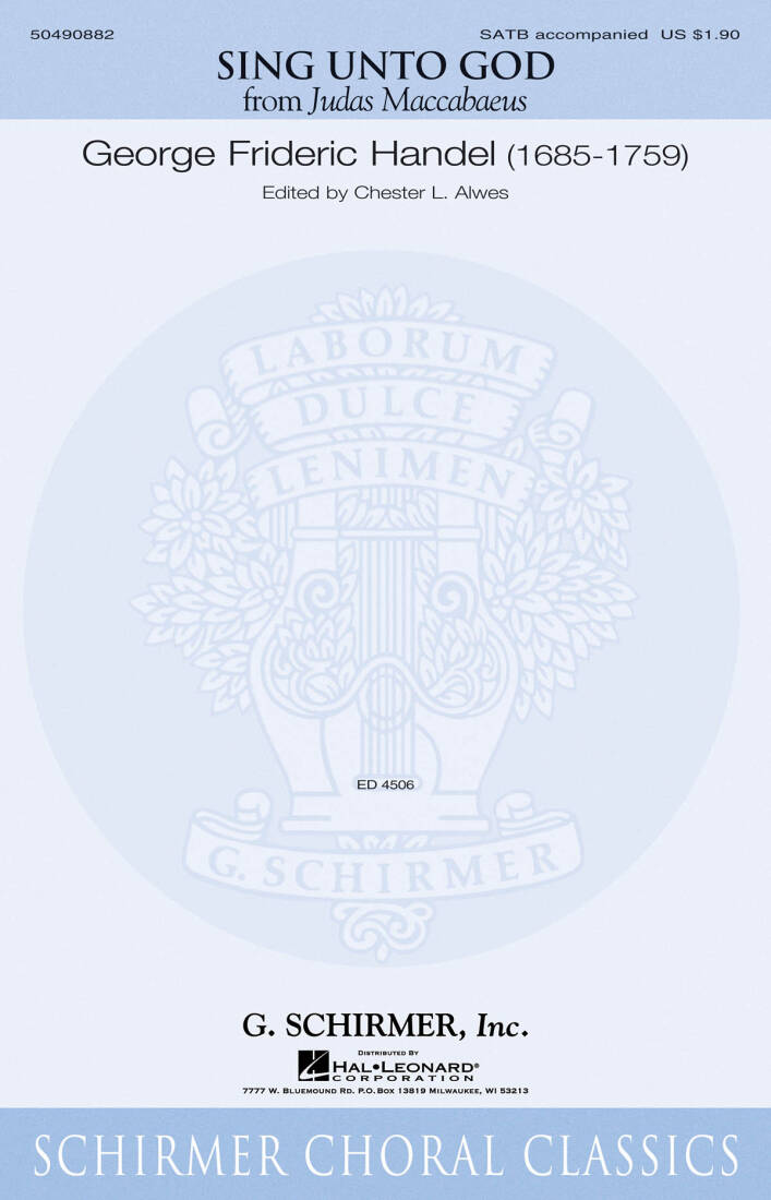 Sing Unto God (from Judas Maccabaeus) - Handel/Alwes - Choral Octavo - SATB Accompanied