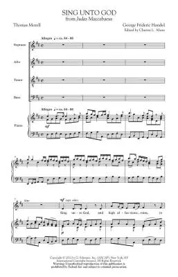 Sing Unto God (from Judas Maccabaeus) - Handel/Alwes - Choral Octavo - SATB Accompanied