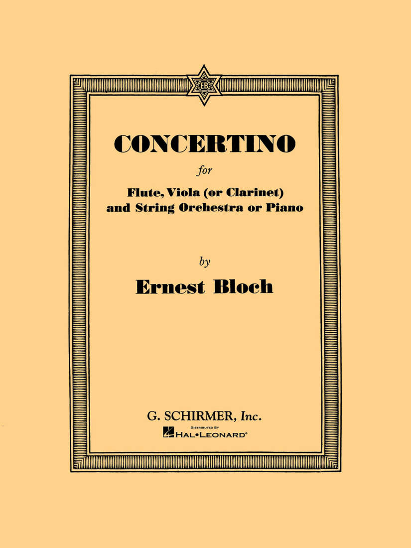 Concertino  - Bloch - Piano Reduction Score