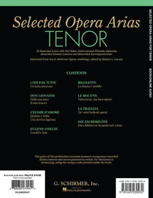 Selected Opera Arias - Larsen - Tenor - Book/Audio Online