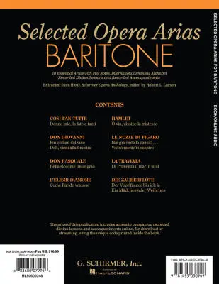 Selected Opera Arias - Larsen - Baritone - Book/Audio Online