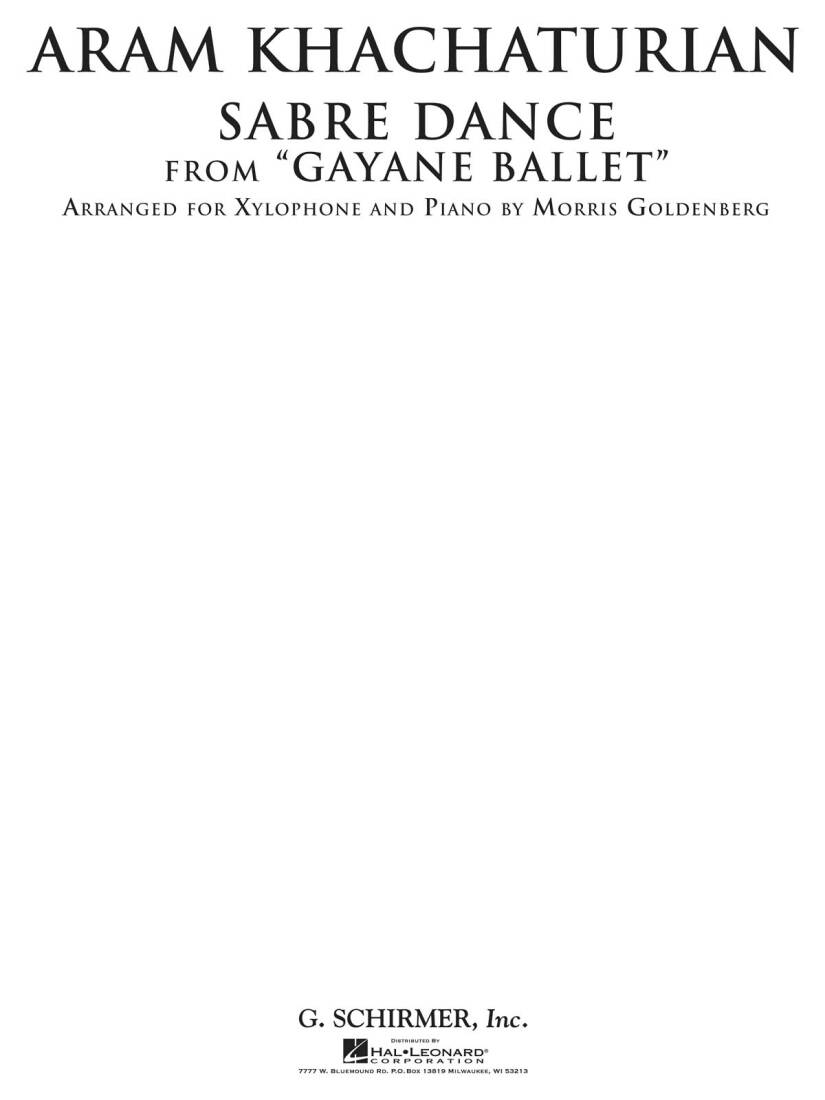 Sabre Dance (from Gayane Ballet) - Khachaturian - Xylophone/Piano - Sheet