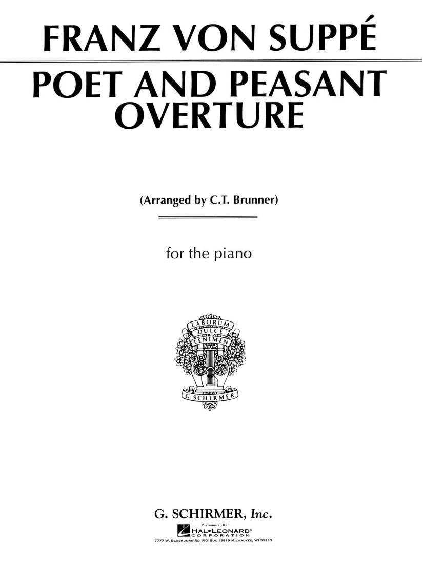 Poet and Peasant Overture - Suppe/Brunner - Piano - Sheet