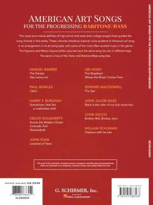 American Art Songs for the Progressing Singer - Baritone/Bass - Book/Audio Online