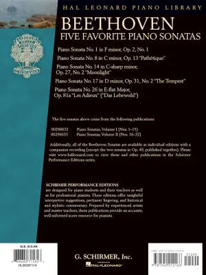 Five Favorite Piano Sonatas - Beethoven/Taub - Piano - Book