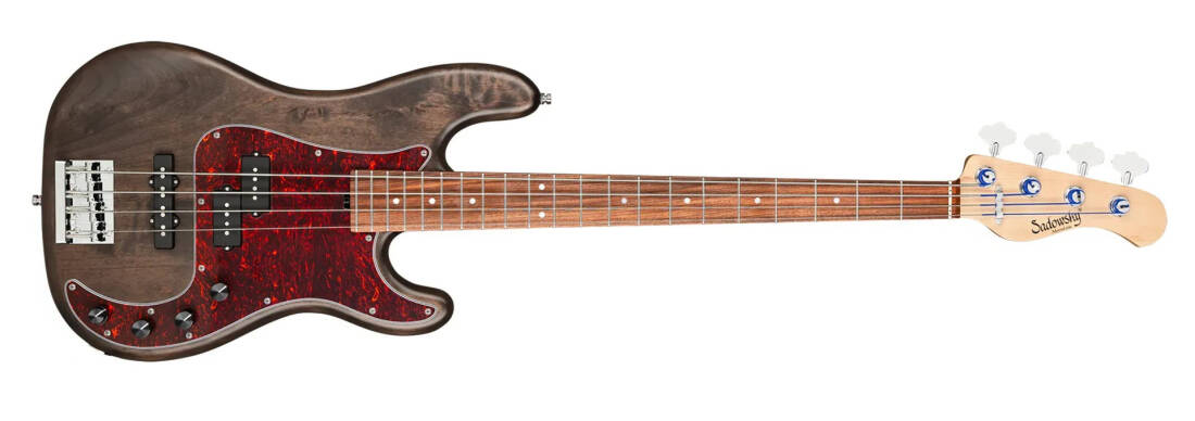 MetroLine 21-Fret Hybrid P/J Bass with Gigbag - Nirvana Black Transparent Satin