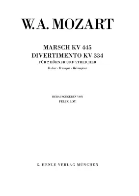 March K. 445 and Divertimento K. 334 - Mozart - Study Score