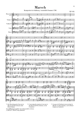 March K. 445 and Divertimento K. 334 - Mozart - Study Score