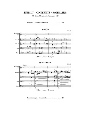March K. 445 and Divertimento K. 334 - Mozart - Study Score
