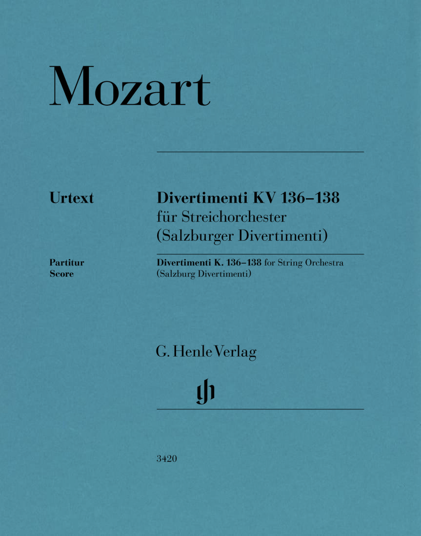 Divertimenti K. 136-138 (Salzburg Divertimenti) - Mozart - String Orchestra - Conductor Score