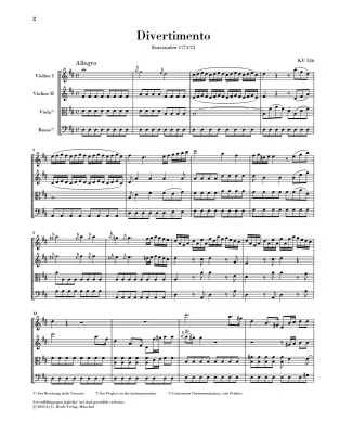 Divertimenti K. 136-138 (Salzburg Divertimenti) - Mozart - String Orchestra - Conductor Score