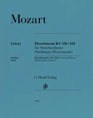 G. Henle Verlag - Divertimenti K. 136-138 (Salzburg Divertimenti) - Mozart - String Orchestra - Conductor Score