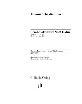 Harpsichord Concerto No. 2 in E Major BWV 1053 - Bach/Entin - Full Score