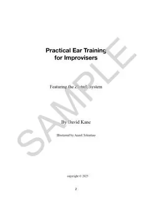 Practical Ear Training for Improvisers: the Zlotnik System - Kane - Book