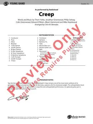 Creep - Bernotas - Concert Band - Gr. 2.5