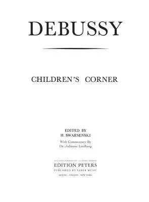 Children\'s Corner - Debussy/Swarsenski - Piano - Book