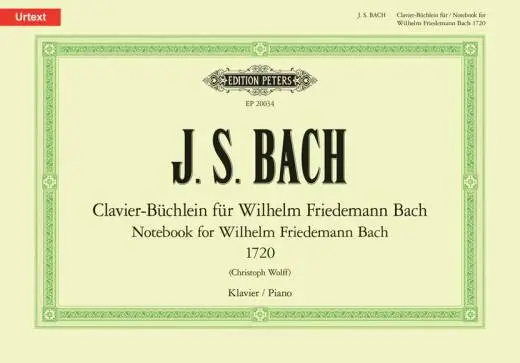 C.F. Peters Corporation - Notebook for Wilhelm Friedemann Bach - Bach/Wolf - Piano - Book