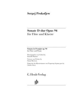 Sonata in D Major Op. 94 - Prokofiev/Rahmer - Flute/Piano - Book