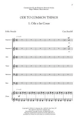 Ode to Common Things - Ratcliff - Choral Octavo - SSATBB Accompanied