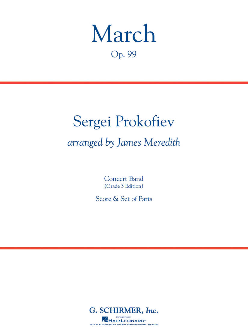March, Op. 99 (Grade 3 Edition) - Prokofiev/Meredith - Concert Band - Gr. 3