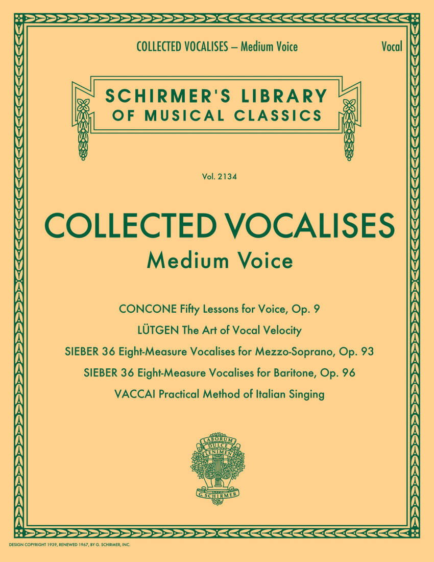 Collected Vocalises - Medium Voice - Book