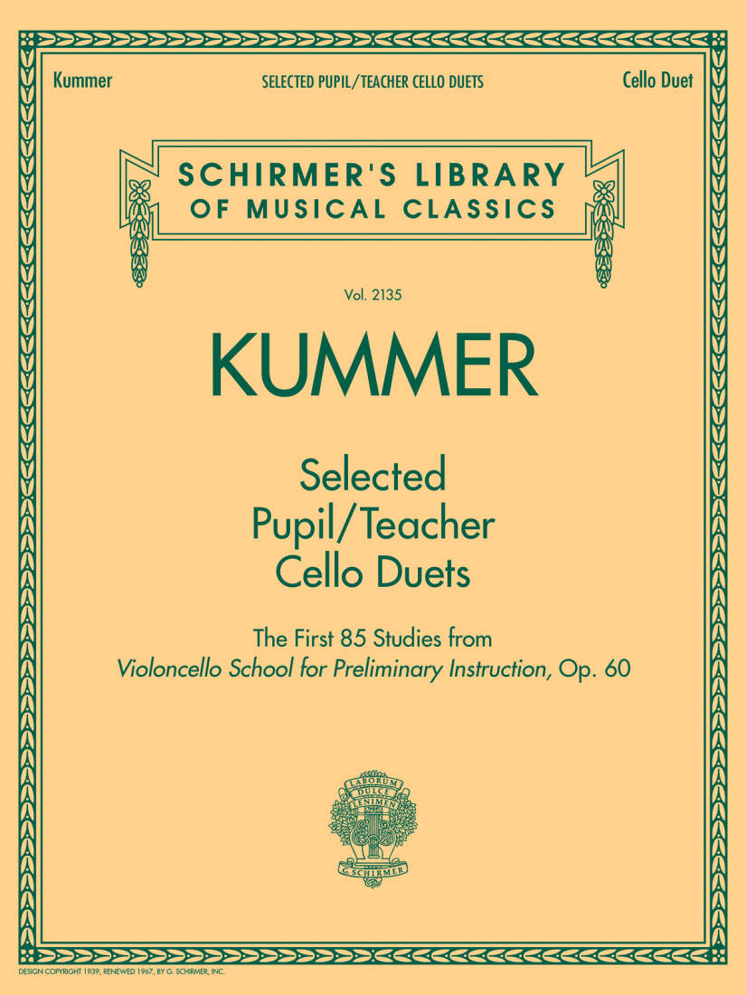Selected Pupil/Teacher Cello Duets - Kummer - Book