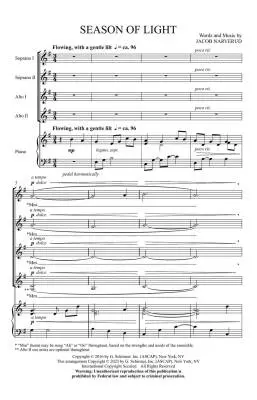 Season of Light - Narverud - Choral Octavo - SSAA Accompanied