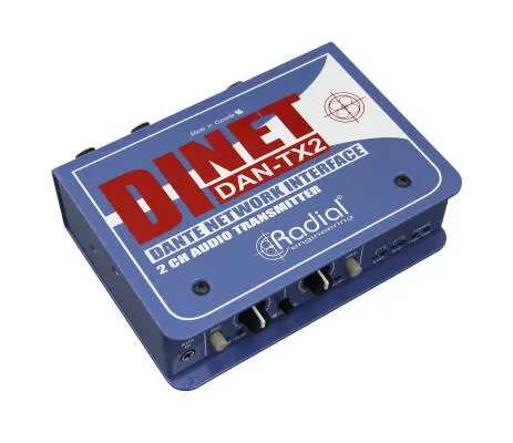 DiNET DAN-TX2 2-Channel Dante Network Transmitter