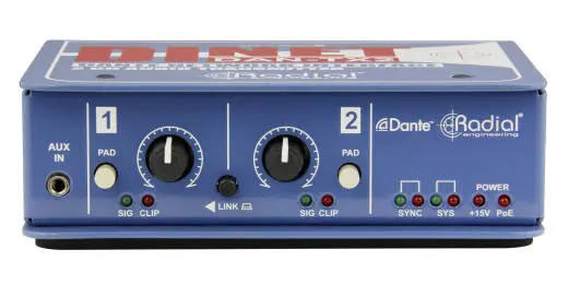DiNET DAN-TX2 2-Channel Dante Network Transmitter