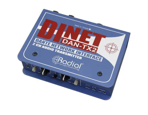 DiNET DAN-TX2 2-Channel Dante Network Transmitter