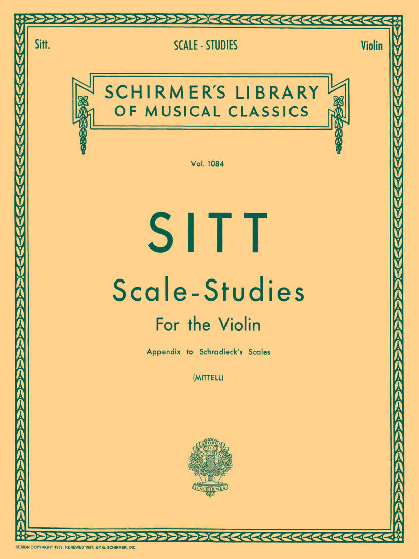 Scale Studies for Violin - Sitt/Mittell - Book