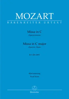 Baerenreiter Verlag - Missa in C Major K. 220 (196b) Sparrow Mass - Mozart - Vocal Score - SATB Accompanied