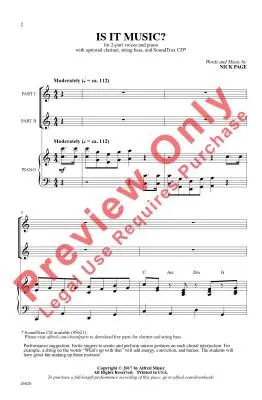 Is It Music? - Page - Choral Octavo - 2-Pt Accompanied