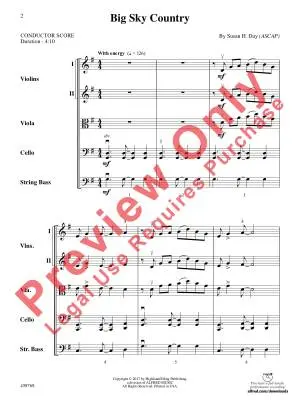 Big Sky Country - Day - String Orchestra - Gr. 2.5