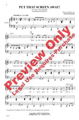 Put That Screen Away! - Dauer - Choral Octavo - 2-Pt Accompanied