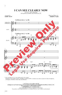 I Can See Clearly Now - Nash/Shaw - Choral Octavo - SSA Accompanied