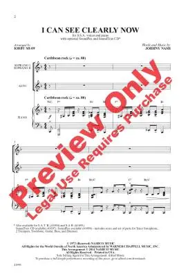 I Can See Clearly Now - Nash/Shaw - Choral Octavo - SSA Accompanied